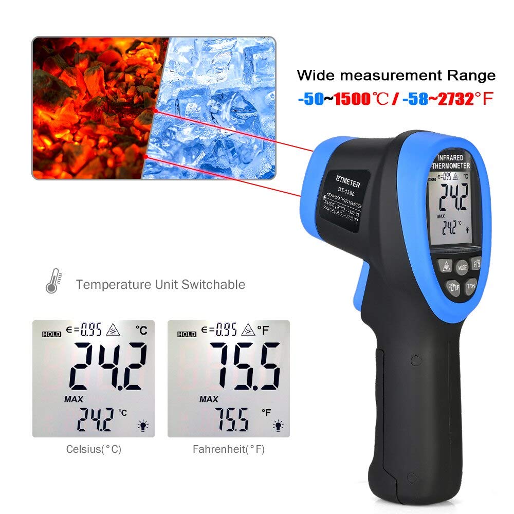 Industrial Laser Thermometer Gun - Alta temperatura Laser Termômetro Gun,-50 ℃
