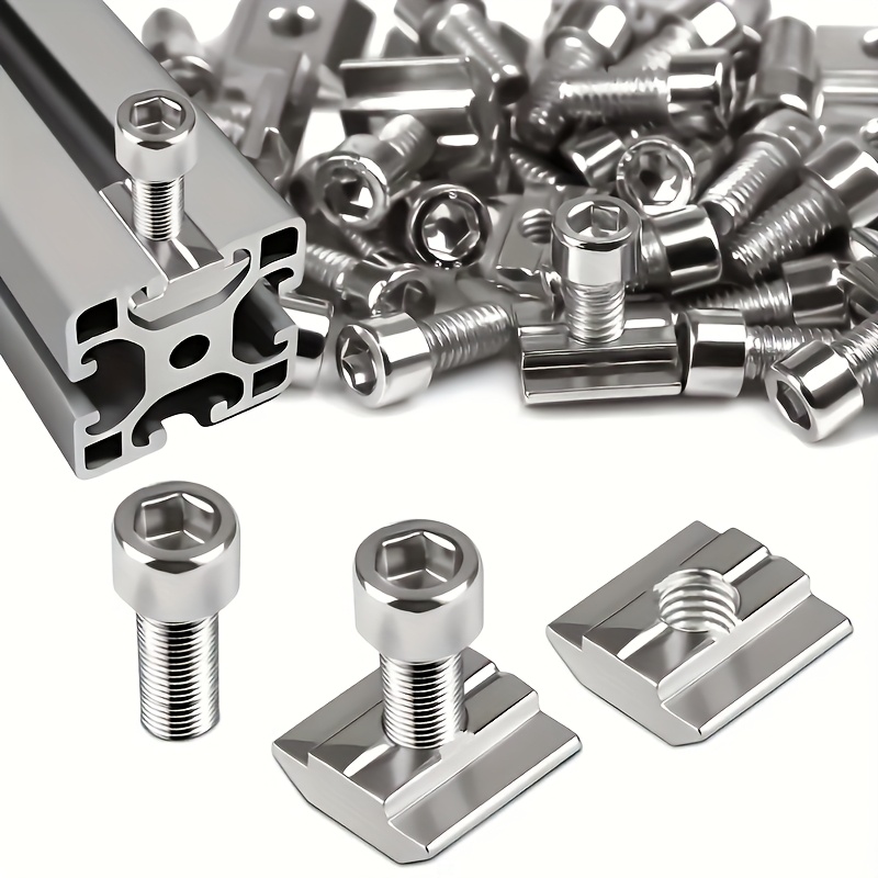 Aluminum T-Slot Profile - 25 Conjuntos de Porcas T-Slot M8