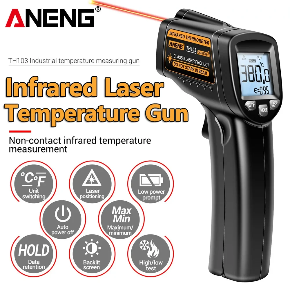 Industrial Laser Thermometer Gun - Pistola de Temperatura a Laser Infravermelho