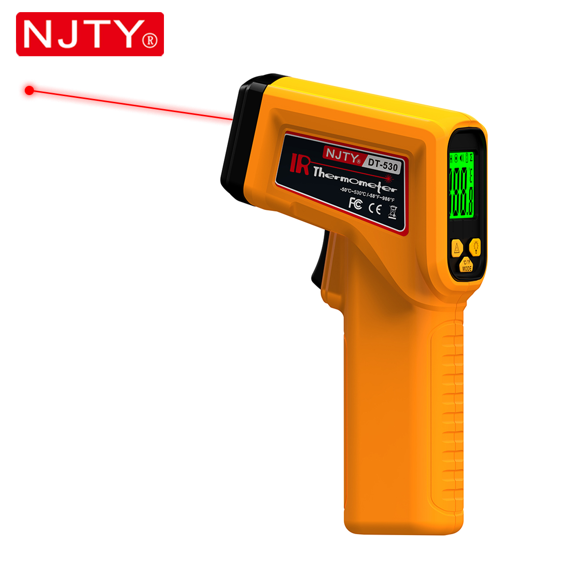 Industrial Laser Thermometer Gun - NJTY Termômetro Infravermelho Laser Pistola de