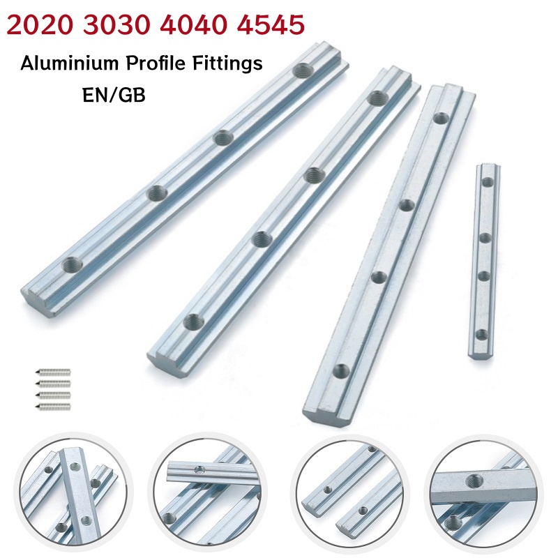 Aluminum T-Slot Profile - Conector Interno Reto para Perfis de
