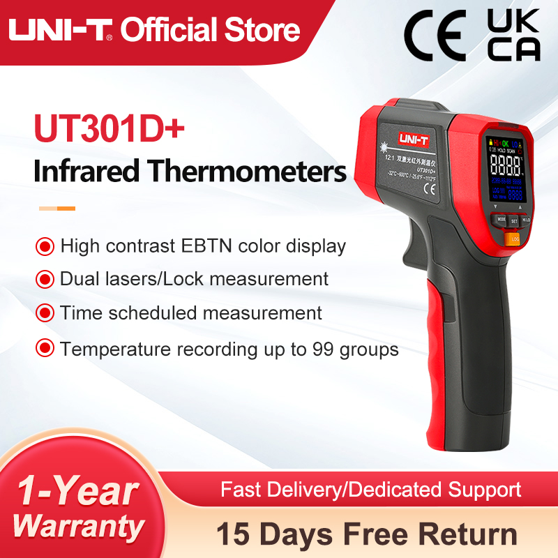 Industrial Laser Thermometer Gun - UNI-T-Digital sem contato termômetro infravermelho, pistola