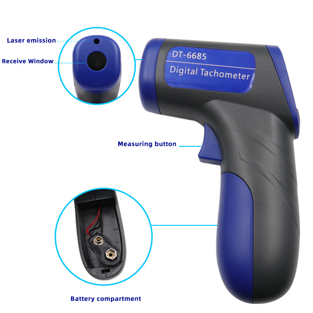 Industrial Laser Tachometer - Não contato ferramenta automática portátil do