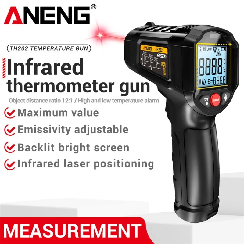 Industrial Laser Thermometer Gun - Aneng th202 termômetros portáteis industriais, teste