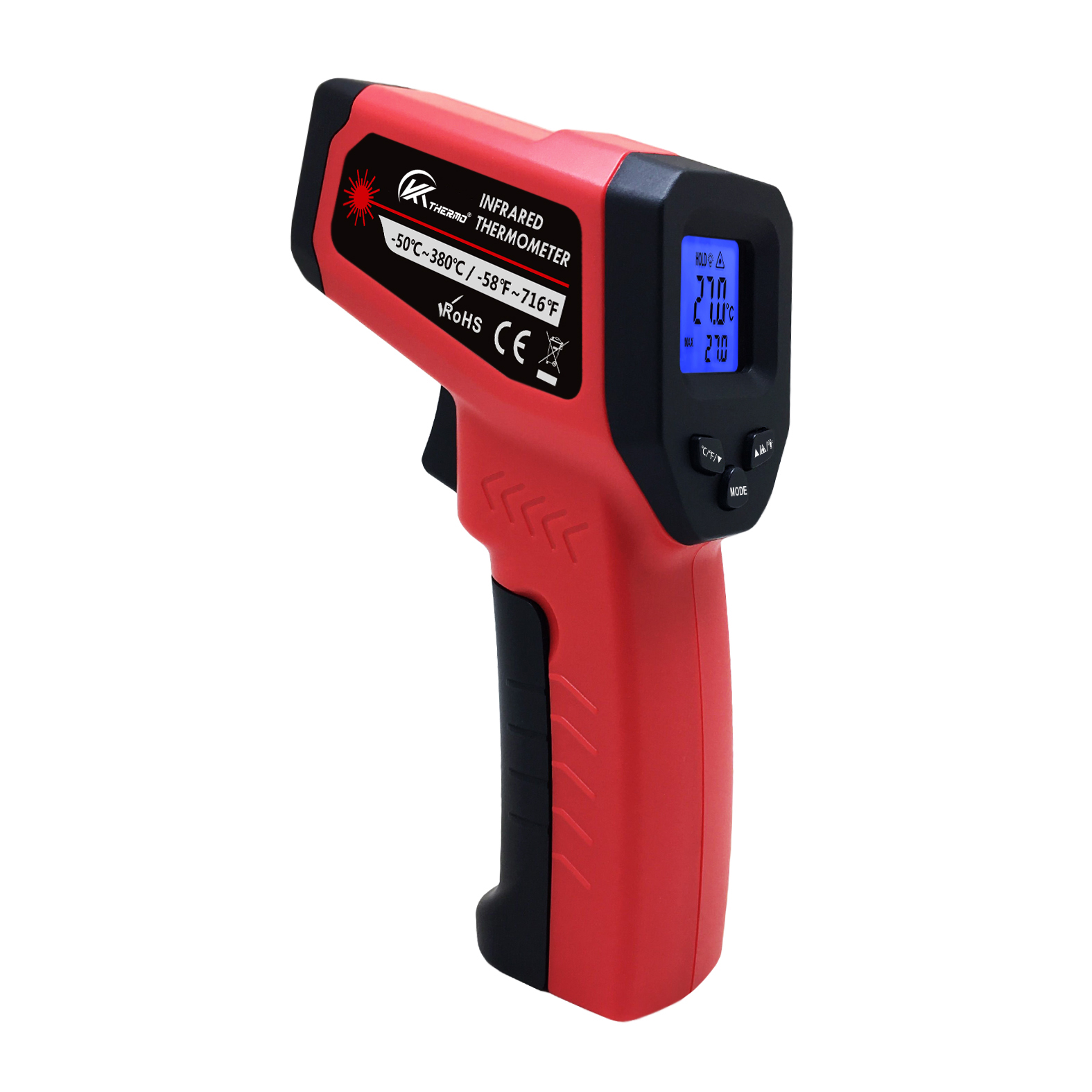 Industrial Laser Thermometer Gun - Termômetro eletrônico industrial LCD, Sem contato,-50