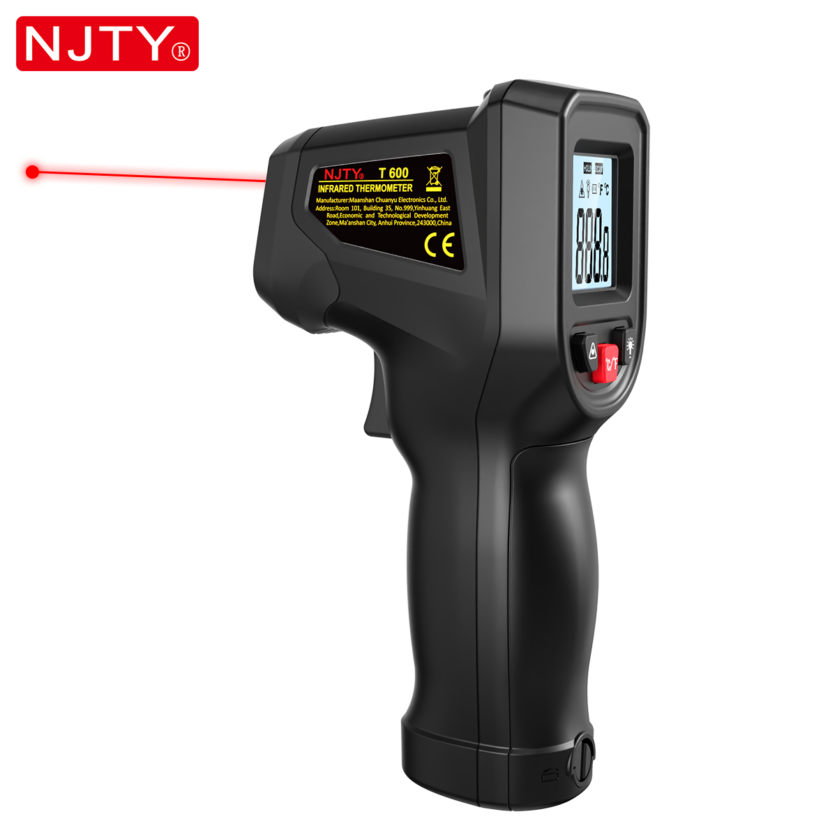 Industrial Laser Thermometer Gun - Pistola termômetro infravermelho NJTY T600 sem