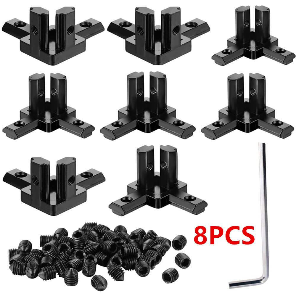 Aluminum T-Slot Profile - Conjunto de 8 Peças de Conectores