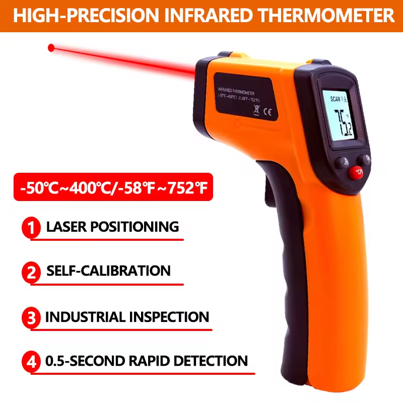 Industrial Laser Thermometer Gun - Termômetro Infravermelho Portátil Sem Contato com