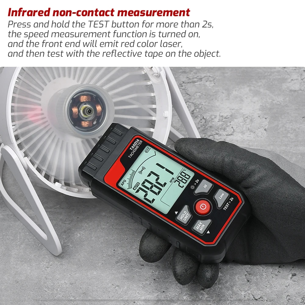 Tacômetro laser TA501A até 999 - Industrial Laser Tachometer avaliação e preço