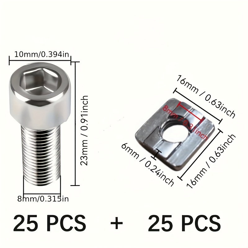25 Conjuntos de Porcas T-Slot  - Aluminum T-Slot Profile avaliação e preço
