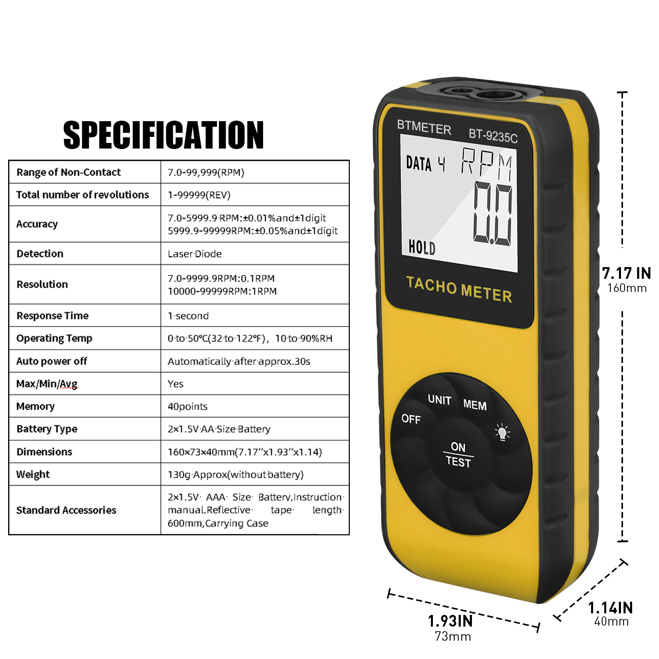 Tacômetro Digital a Laser Sem  - Industrial Laser Tachometer avaliação e preço