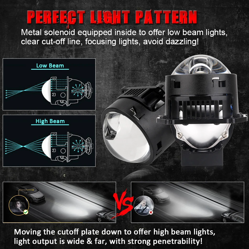Lentes Projetoras Bi-LED de 3  - Laser Focus Lens avaliação e preço