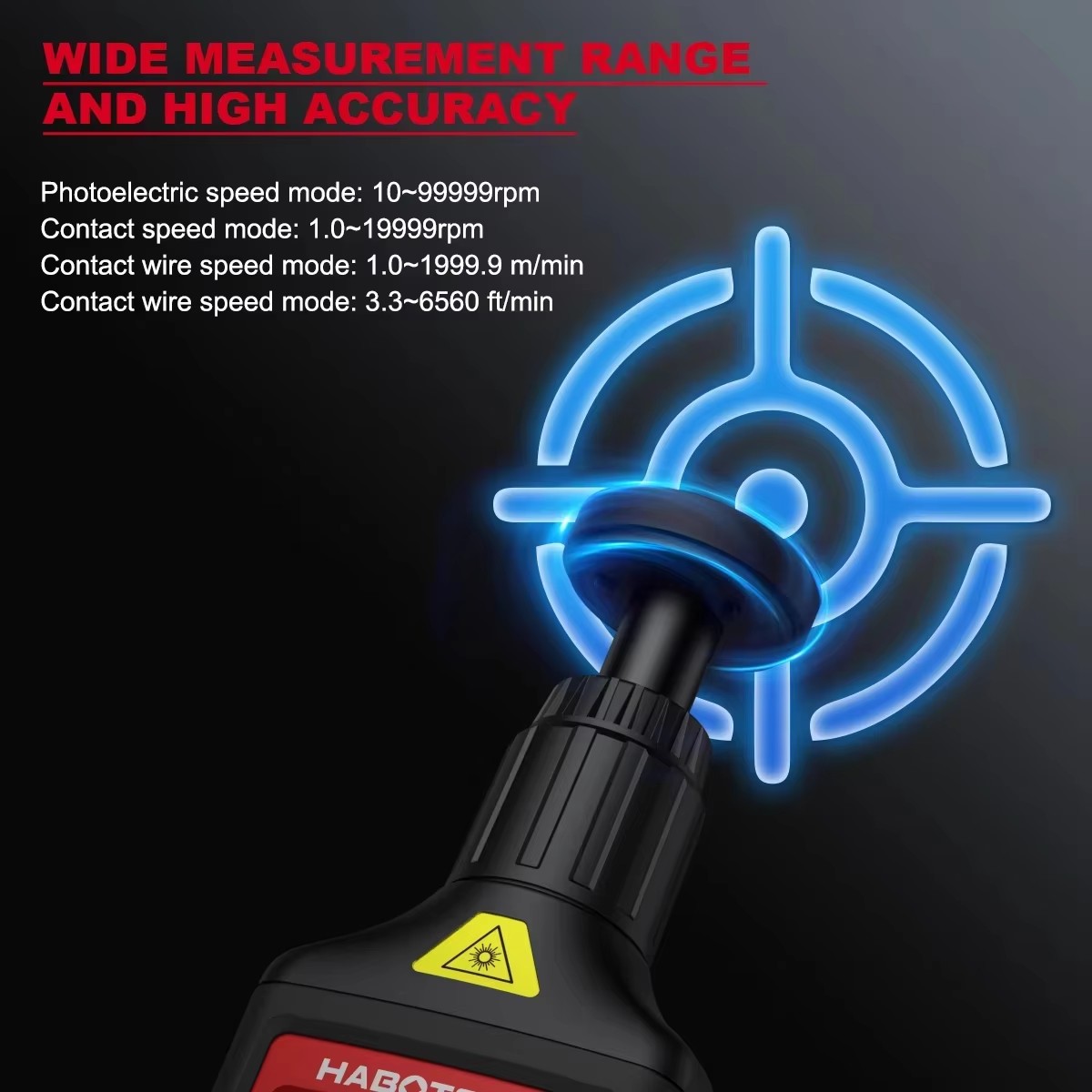 Tacômetro Digital 2 em 1 HABOT - Industrial Laser Tachometer avaliação e preço