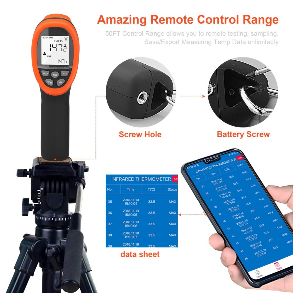 Termômetro IR sem contato com  - Industrial Laser Thermometer Gun avaliação e preço
