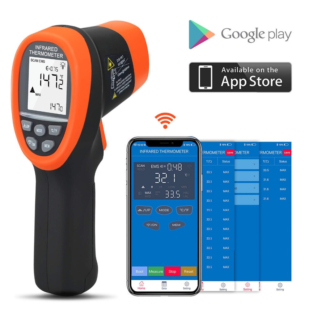 Termômetro IR sem contato com  - Industrial Laser Thermometer Gun avaliação e preço