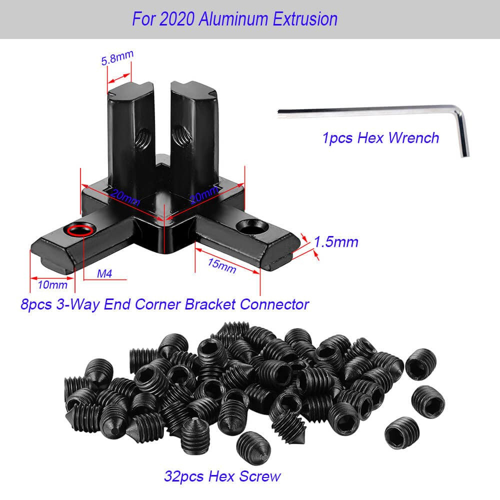 Conjunto de 8 Peças de Conecto - Aluminum T-Slot Profile avaliação e preço